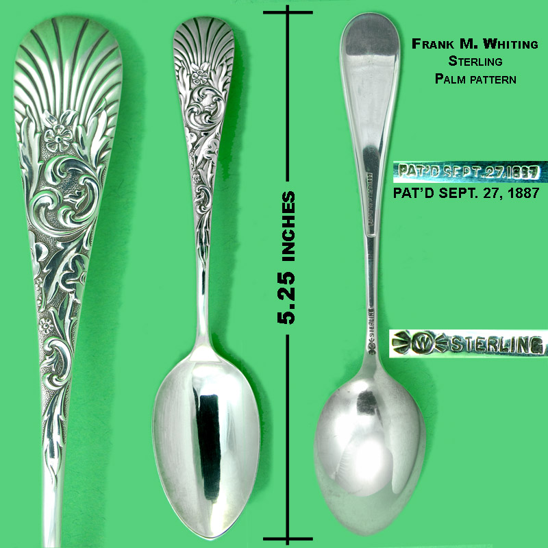 Palm pattern sterling coffee spoons - Frank M. Whiting Co.